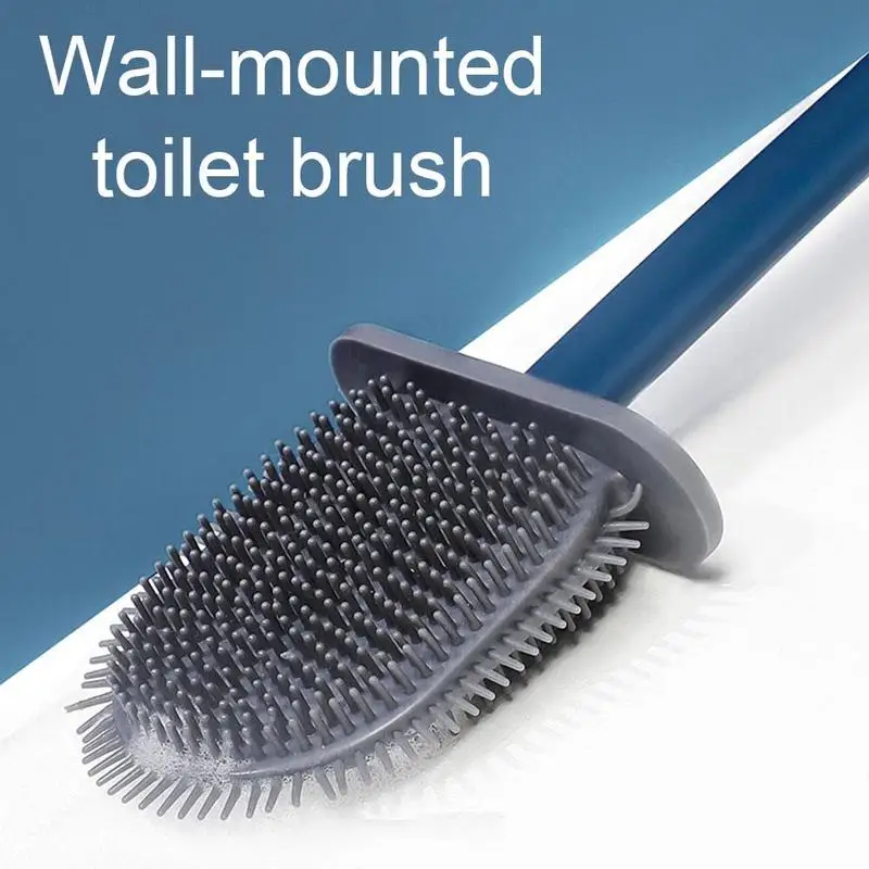 

Toilet Brush and Holder Set For Bathroom, Deep-Cleaning Silicone Toilet Silicone Head Toilet Brush Q6S4
