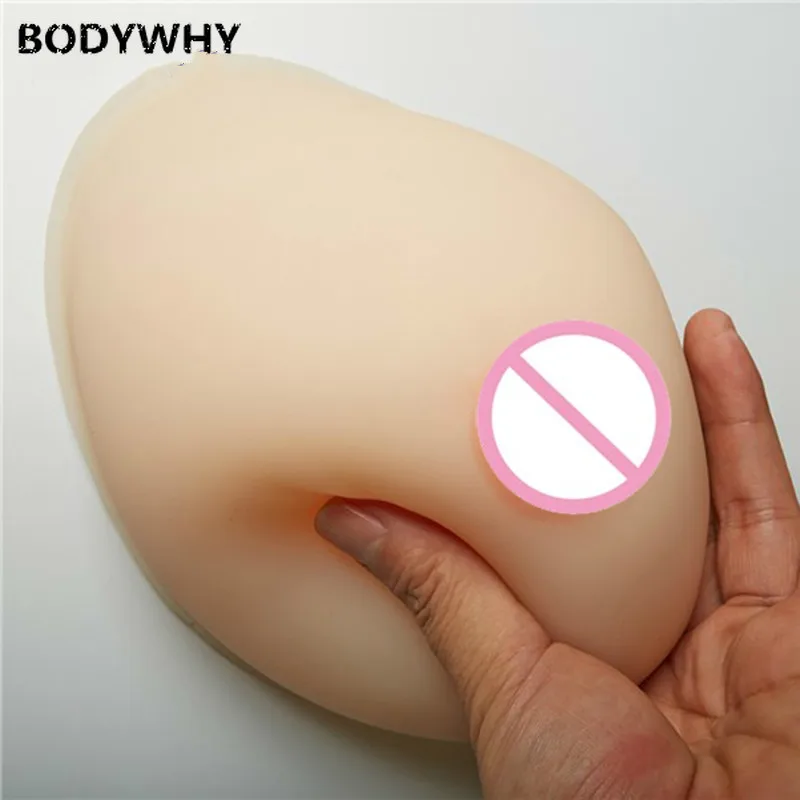 

2400g White Crossdresser Silicone Artificial Breast Forms For Drag Queen Boobs Prosthesis Super Soft Free Shipping