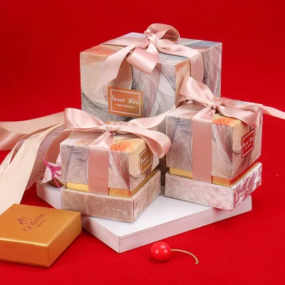 

New Paperboard Gift Box with Ribbon Wedding Favor Candy Boxes Flower Box Party Gift Bags Wedding Decoration Baby Shower Party