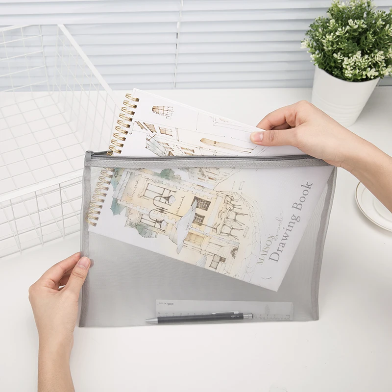 Сетчатая Сумка На Молнии A5/A4 сетка для хранения откидная сумка конверт