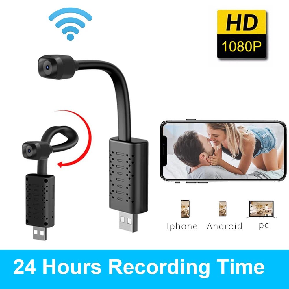 

HD 1080P Wifi Mini Camera Portable USB Surveillance Cam Video Recorder Micro Camcorder with Motion Detection Night Vision