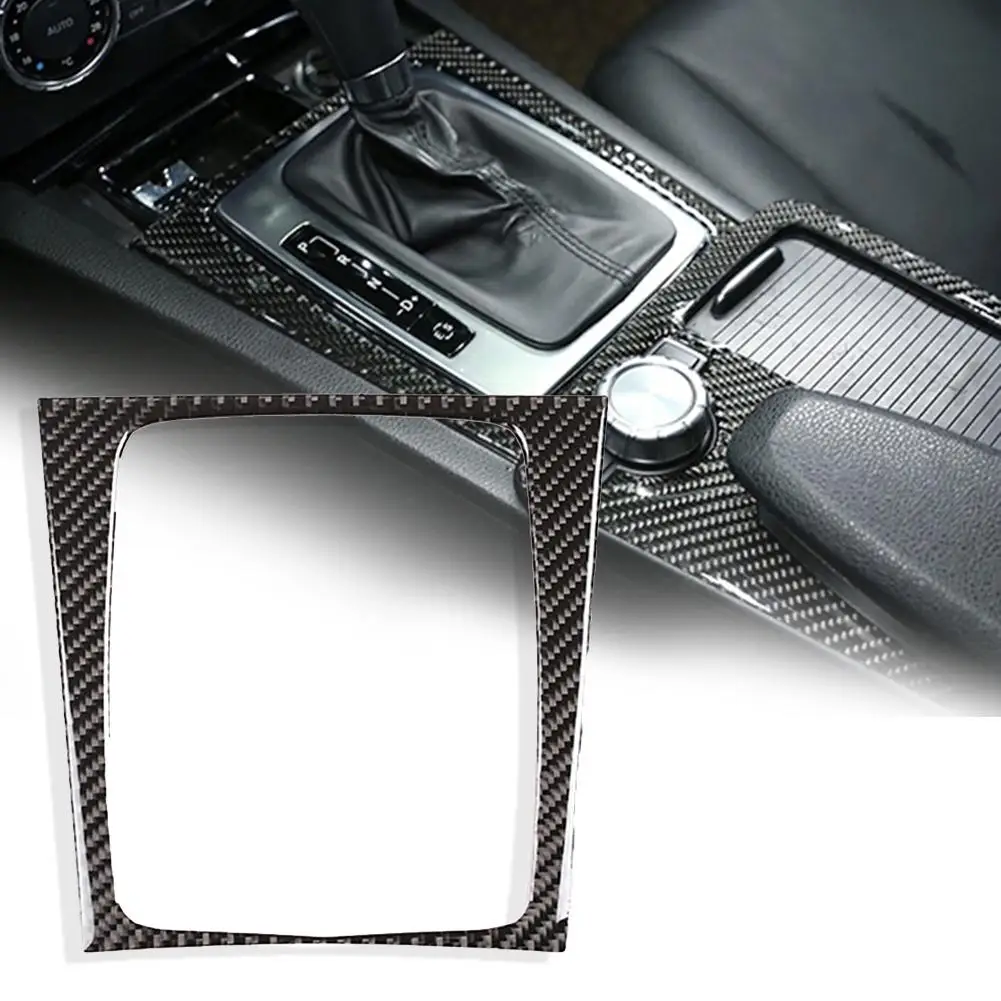 

3K Carbon Fiber Car Gear Shift Panel Frame Moulding Trim Cover Stickup Auto Interior decor for Mercedes-Benz C-Class W204 07-14