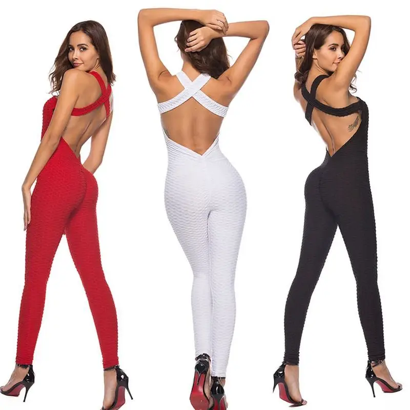 Heeatal One Piece Jumpsuit for Women Backless Sportswear Rompers Womens Tight Tracksuits Workout Club Outfits | Женская одежда