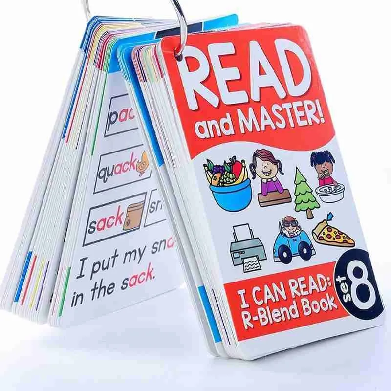 

6pcs Phonics English Phonics Cards Early Learning Flash Cards Education Word Learning Gifts Card Language Toys For Chidren Flash