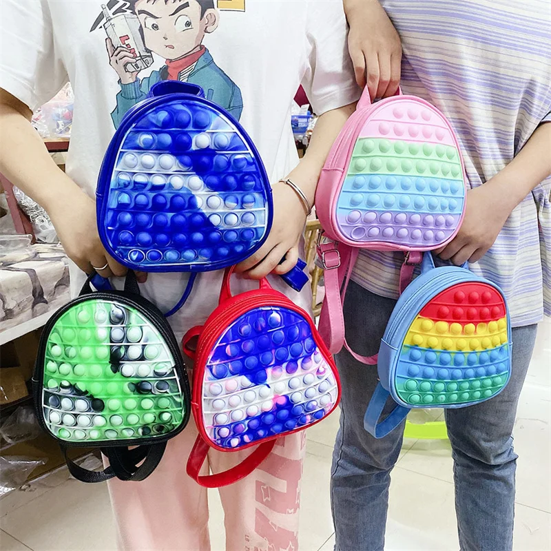 

Pop It Fidget Stress Squeeze Silicone Rainbow Bubble Music Push Antistress Adults Children Sensory Toy Relieve Autism Backpack