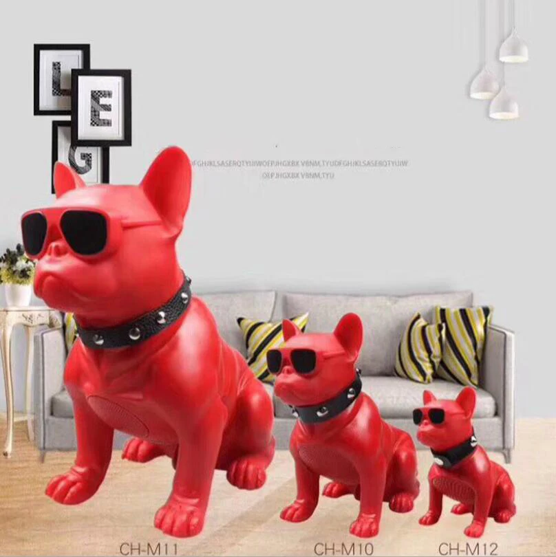 

FM Bluetooth Speaker Bulldog Mini Speaker Car Bluetooth Audio Subwoofer Card Wireless Dog Head Personality Creative Speakers