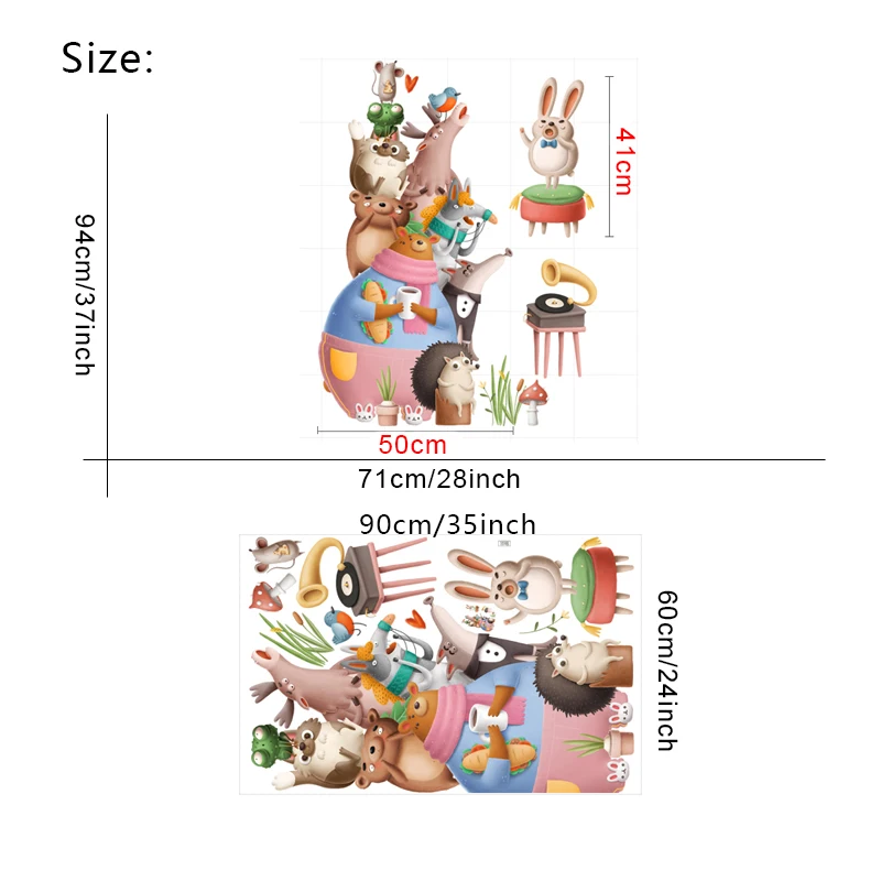 Новые наклейки на стену с мультяшными лесными животными для спальни детской