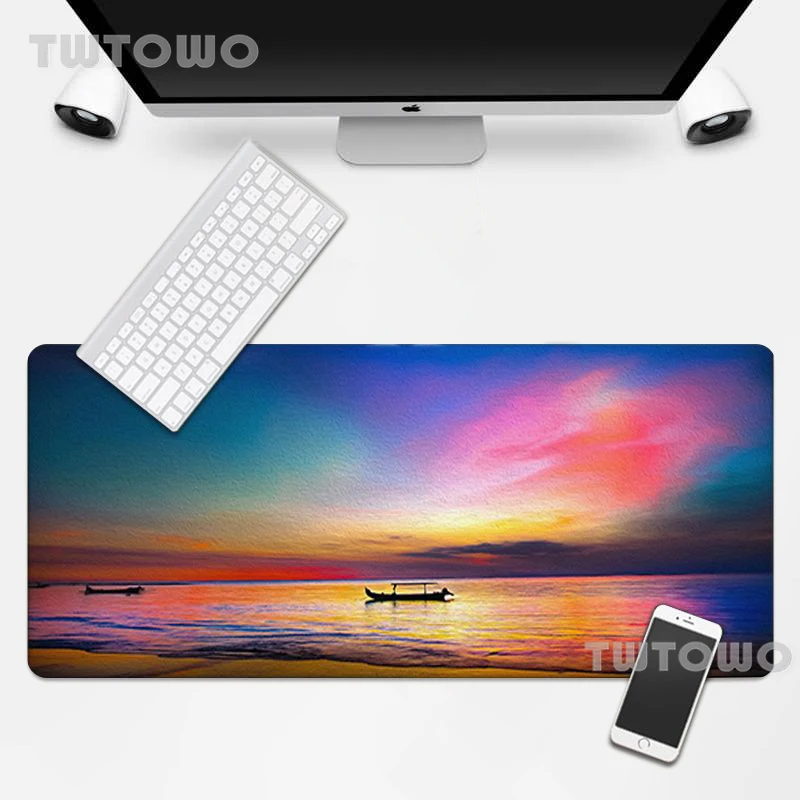 pink sunset art simple mousepad gaming keyboard pad desk mat mouse mat natural rubber gamer computer hot sell mice pad home free global shipping