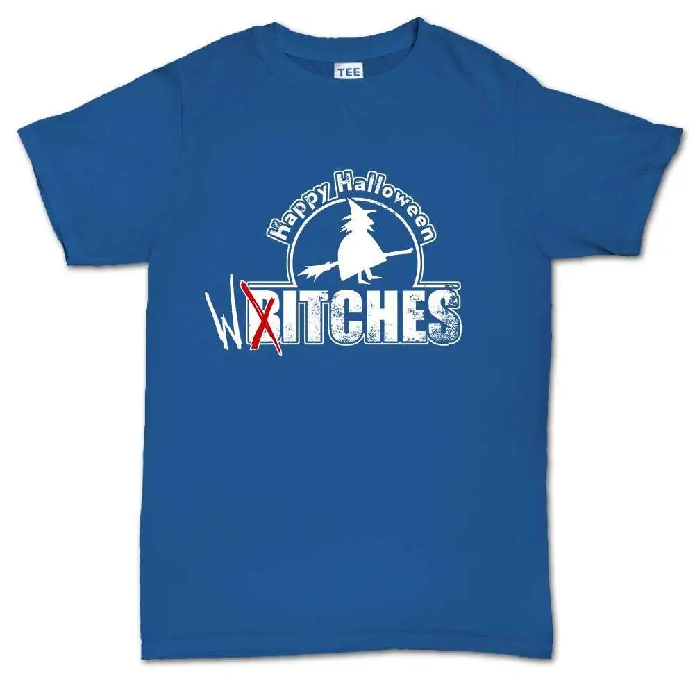 Happy Halloween Witches Bitches Funny Mens T shirt Tee Top T-shirt Fashion Unique Classic Cotton Men Loose Size top ajax 2018 | Мужская