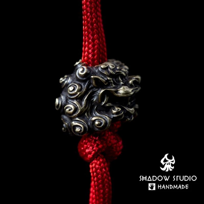 

EDC Tibetan Silver Brass Knife Beads A Pendant Paracord Outdoor DIY Decorations Tibetan Silver Brass Camping Gear EDC Tools