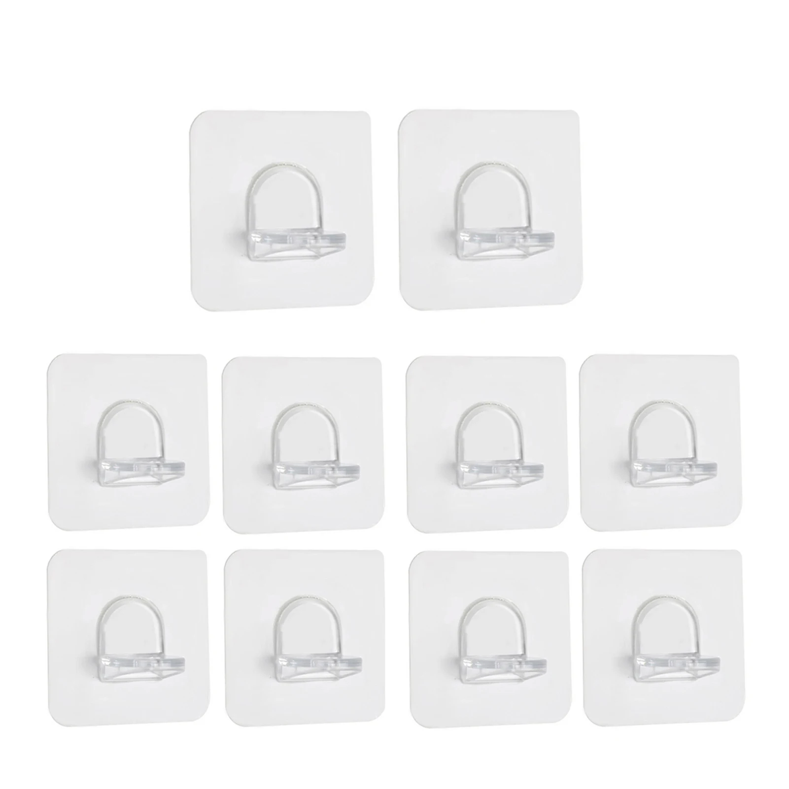 

10pcs/lot 6x6cm Transparent Strong Self Support Adhesive Pegs Closet Cabinet Door Wall Hangers Hooks for Kitchen Bathroom Office