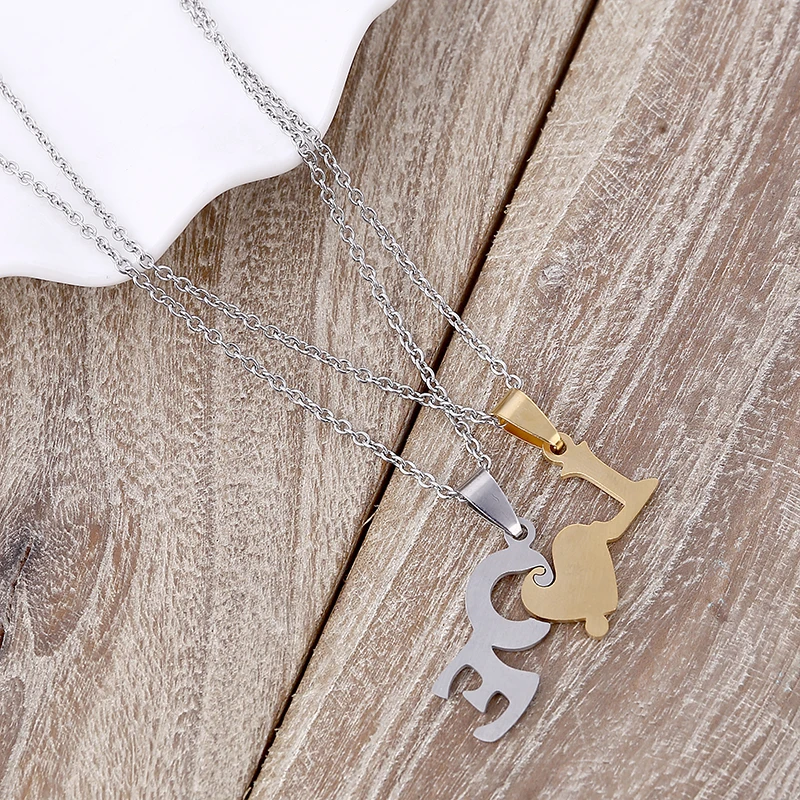 MisenBaBa кулоны-пазлы из нержавеющей стали с кристаллами ожерелья для женщин