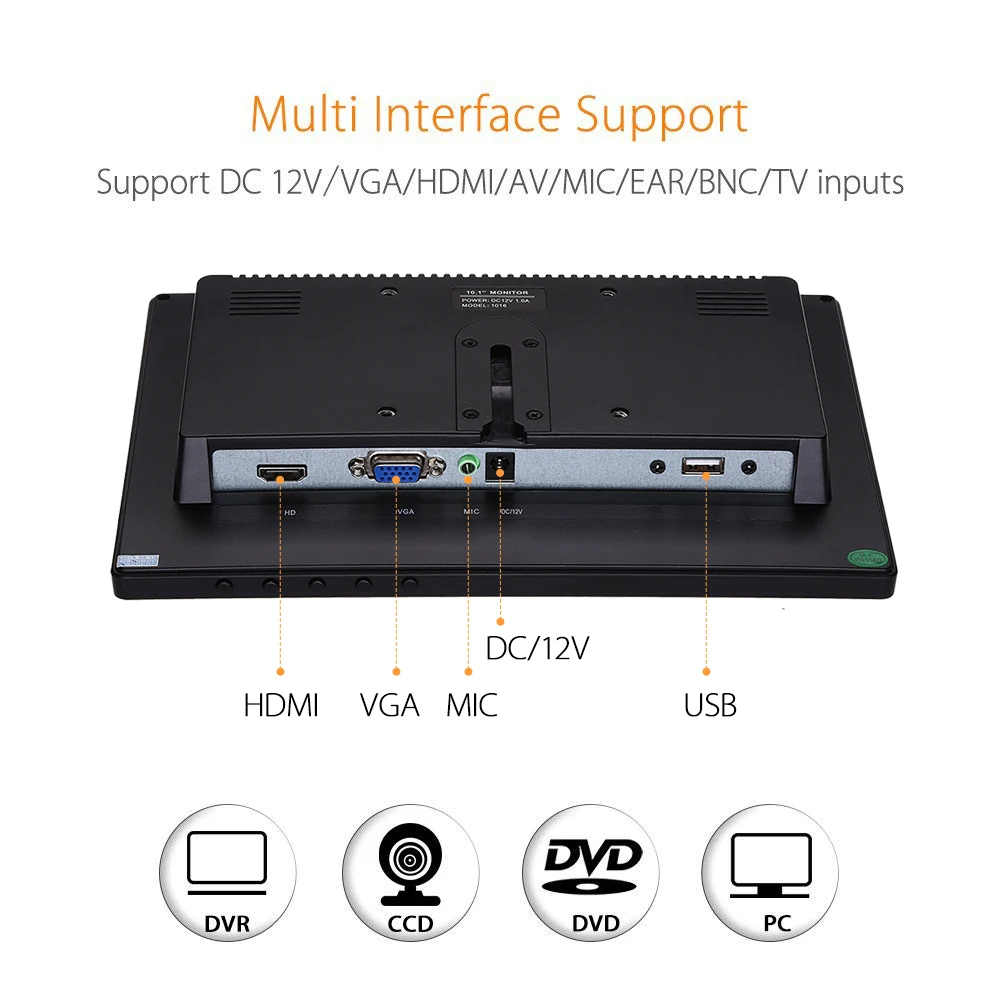 Емкостный сенсорный монитор Eyoyo EM10W 1280x800 Компактный ЖК-монитор портативный с VGA HDMI