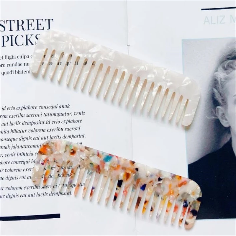 

Корейская модная ацетатная Антистатическая Массажная расческа для волос красочная парикмахерская расческа для волос для женщин и девушек ...