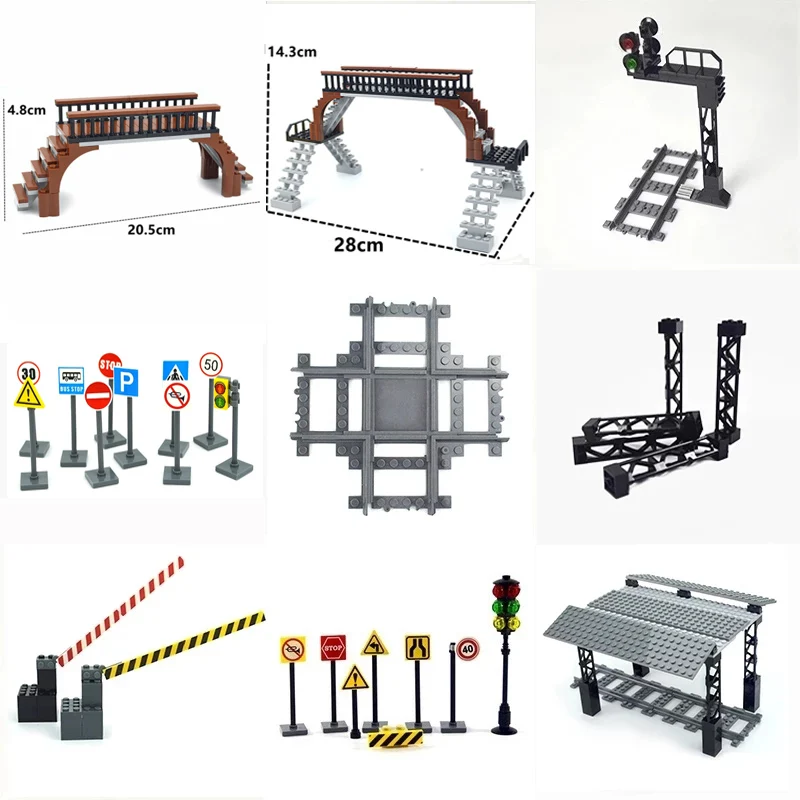 Аксессуары для железнодорожных дорожек мини знаки сигнальные лампы