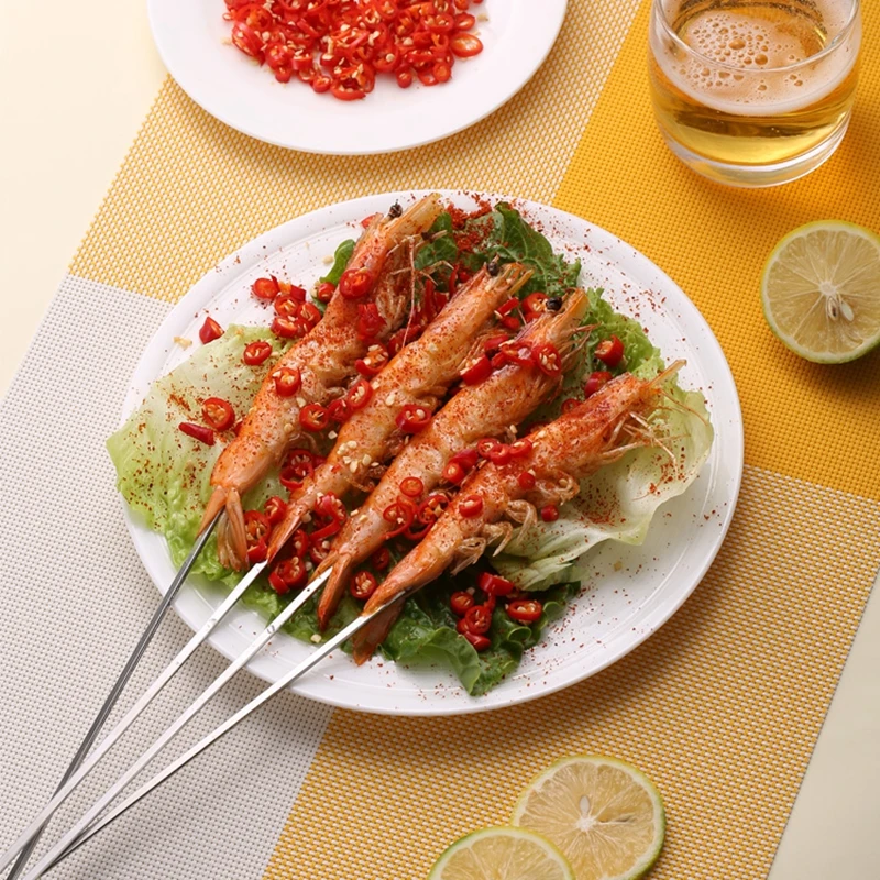 10 шт. спиральные противоскользящие плоские шашлыки для барбекю из нержавеющей