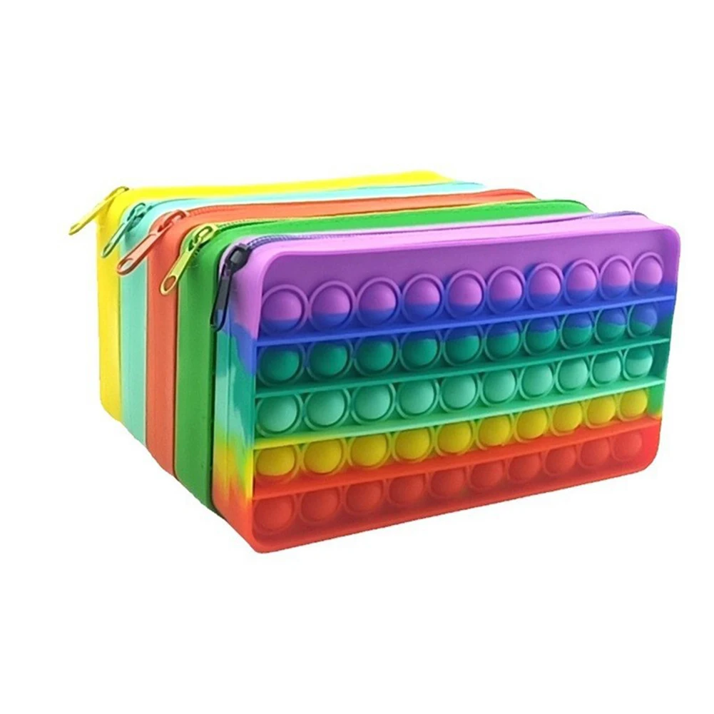 

New Push Bubble Fidget Toys Pencil Case Children Stress Relief Squeeze Toy Antistress Soft Squishy Kids Toys Christmas Gifts