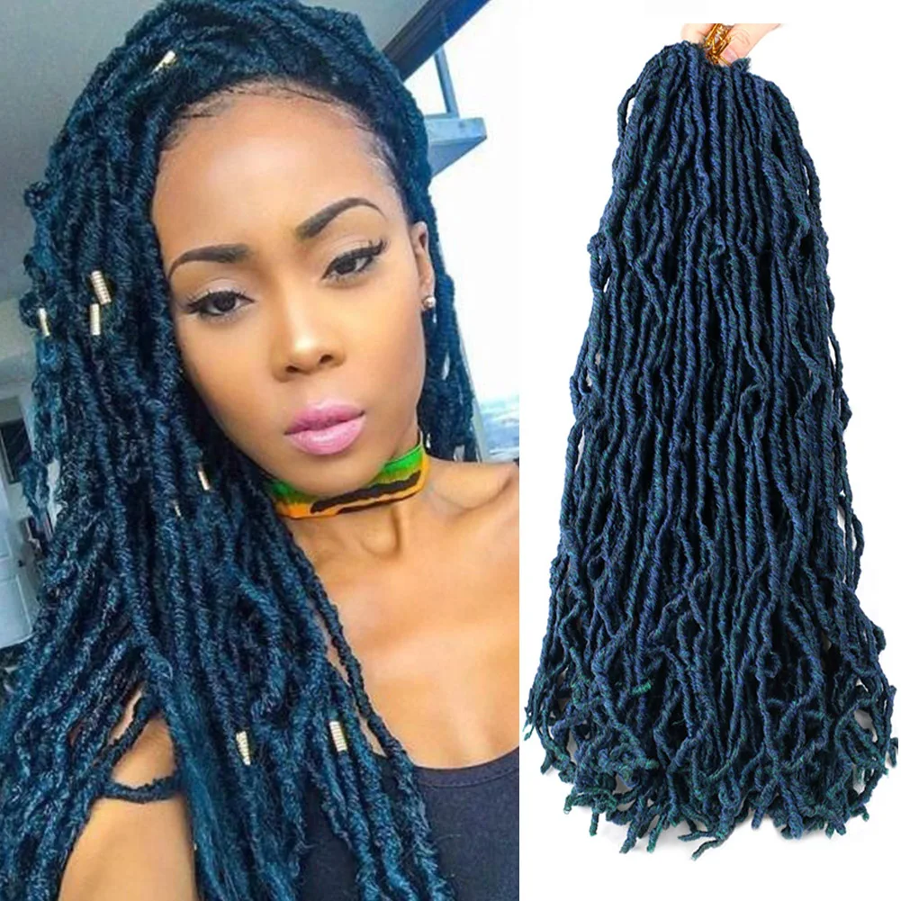 

Belle Show Nu Locs Crochet Hair 12 18 24 Inch Long Soft Faux Locs Hook Braids Curly Dreadlock Braiding Hair Extensions Afro Curl