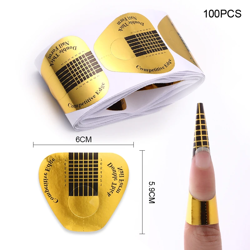 100pcs nail forms LILYCUTE 20 мл полигелевый набор для наращивания светодиодный прозрачный УФ-гель лак для ногтей Набор для дизайна быстрое наращивание ногтей Твердый гель - Цвет: 100pcs nail forms