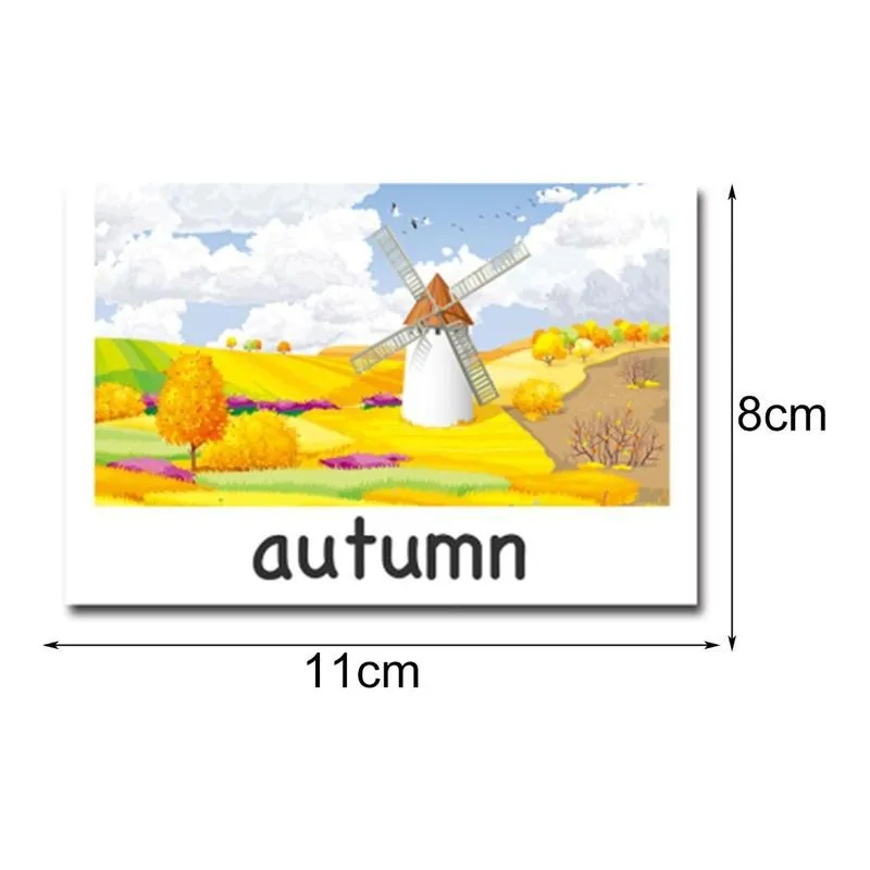 

Toys For Boys Montessori Puzzle Early Learning Card Four Seasons English Word Montessori For Kids Memory Educational Flash Gifts