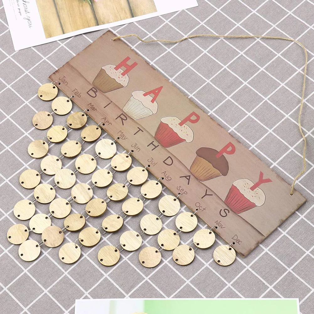 

Настенный календарь «сделай сам», печатная деревянная доска на день рождения с биркой, специальные даты, напоминание, фанера, подвесное укр...