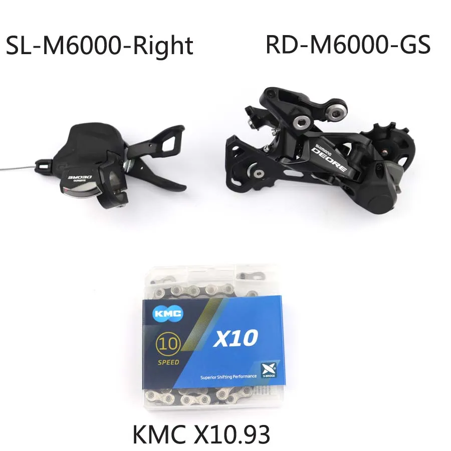 M6000 GS KMC SHIMANO DEORE M6000 Группа Комплект горного велосипеда MTB 1x10-Speed HG500 11-42T M6000 задний переключатель рычага переключения передач HG54 - Цвет: M6000 GS KMC