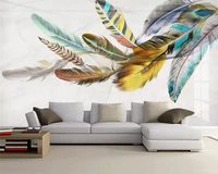 beibehang wall papers home decor customized classic modern minimalist feathers beautiful abstract tv background wallpaper