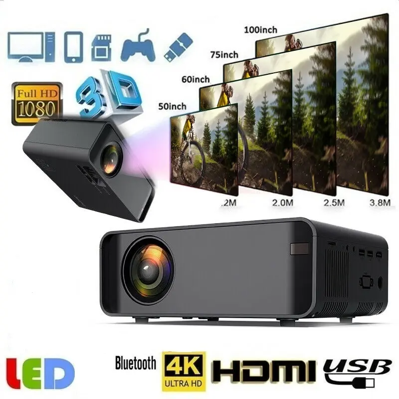 

Проектор светодиодный Full HD 1080P, Android, Wi-Fi, 1920x1080P