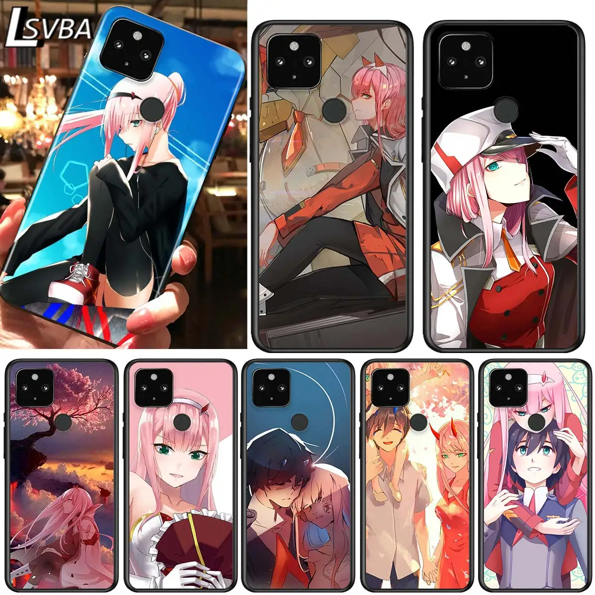 

Hot ​Anime Darlin Shockproof Cover for Google Pixel 5 5A 4 4A XL 5G Black Phone Case Shell Soft Fundas Coque Capa