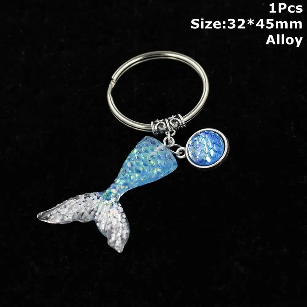 Mermaid Keychain 15 Taoup 1 шт. градиентные цвета радуги блестки маленький брелок для ключей «русалка» с днем рождения Русалка тема вечерние декор для кулоны для девочек DIY - Цвет: Mermaid Keychain 15