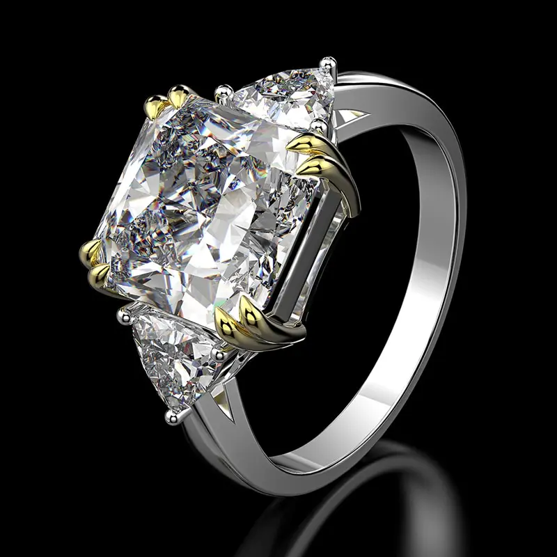 

Jazaz 100% 925 Sterling Silver Created Moissanite Citrine Sapphire Gemstone Wedding Engagement Anniversary Gift Ring Fine B0710