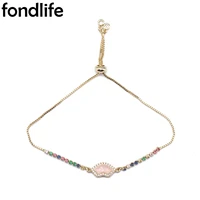 aaa pink color ambilight opal women bracelet lip shape charm bangle gold plated chain cz couple gift y2k cute jewelry adjustable
