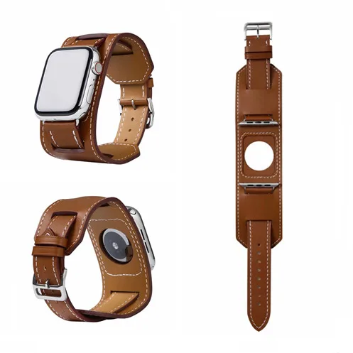 Ремешок кожаный для Apple Watch Band 44 мм 40 браслет iWatch 4 3 2 1 38 42 мм|Ремешки часов| |