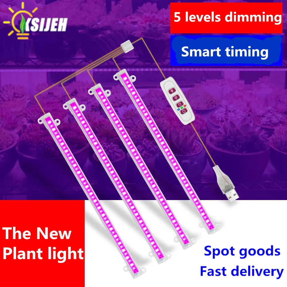 Phytolamp For Plants LED Grow Light Strip With Timer For Cabinet Plant Lamp 4000K Phyto Lamp Full Spetrum Grow Lights Greenhouse