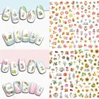 Осенние желтые золотые наклейки для дизайна ногтей для маникюра серия осенних кленовых листьев декоративные наклейки для ногтей