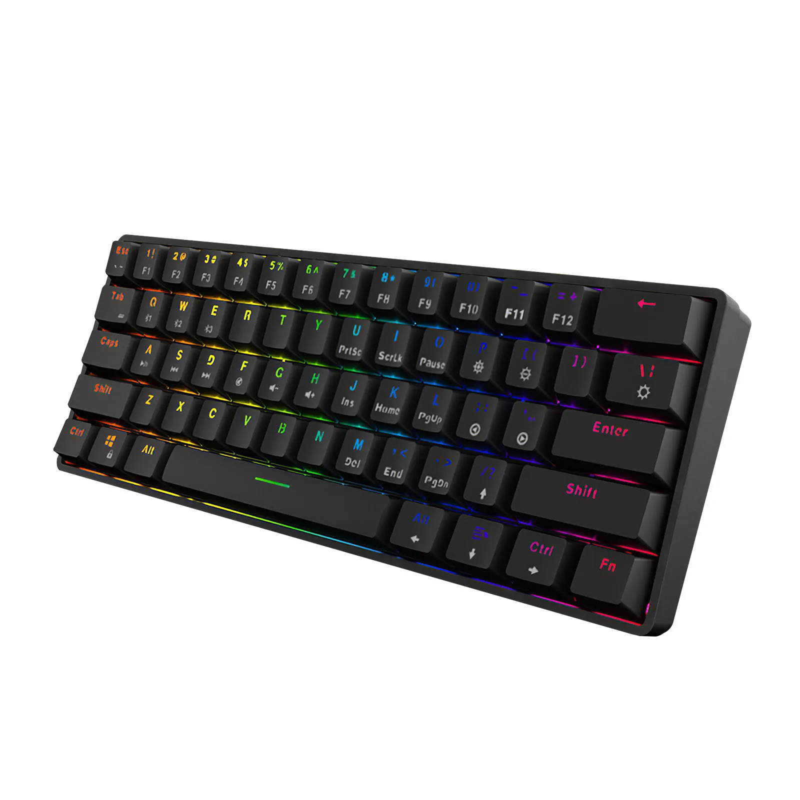 

Клавиатура с Bluetooth 5,0, 61 клавиша, зеленая ось, механическая клавиатура с отпечатком пальца, механическая клавиатура с подсветкой, игровая кла...