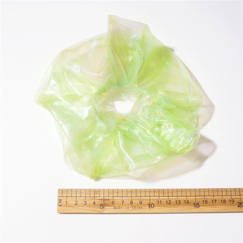 2020 Korea Lace Organza Big Hair Scrunchies Transparent Tulle Elastic Bands for Women Ponytail Holder Tie Accessories |