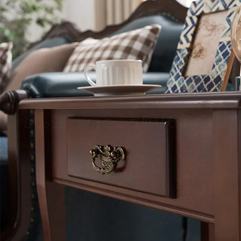 Американский уголок из массива дерева угловой диван для гостиной журнальный