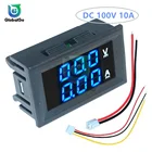 Цифровой вольтметр Амперметр 3 шт.лот постоянного тока 0-100 в 0-10 А 12 В 24 в 36 в 48 в измеритель напряжения тока для автомобиля мотоцикла велосипеда тестер батареи