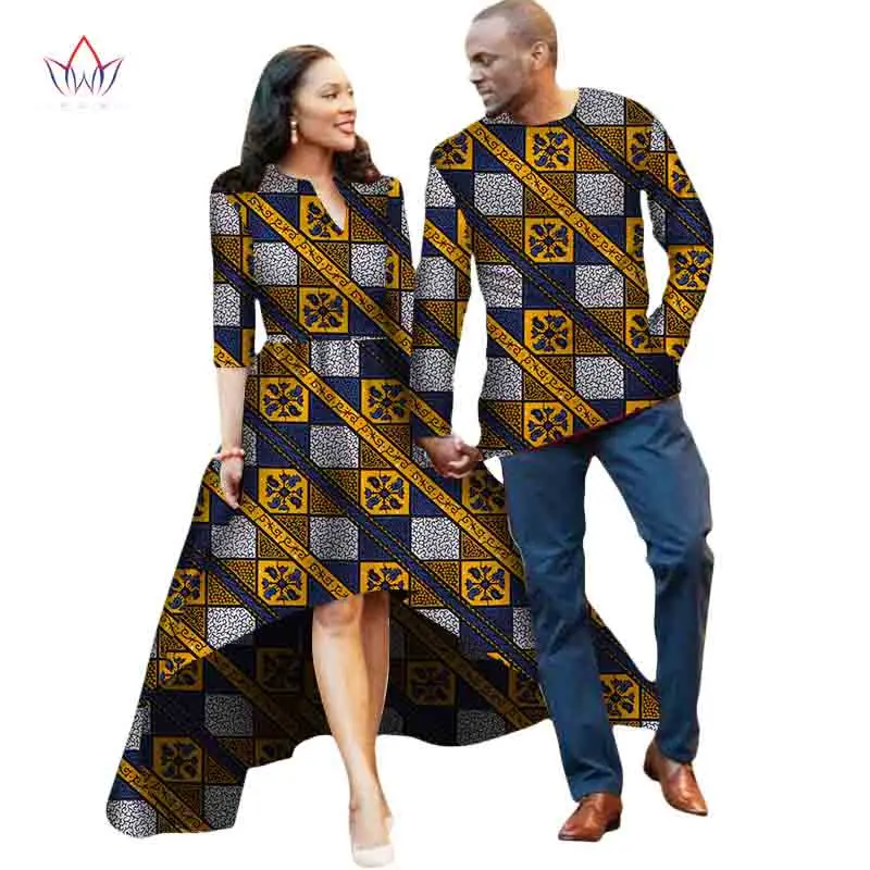 4 Африканская пара одежды для влюбленных платье Vestidos Мужская рубашка традиционные платья Африканский принт Дашики размера плюс 4xl BRW WYQ05 - Цвет: 4