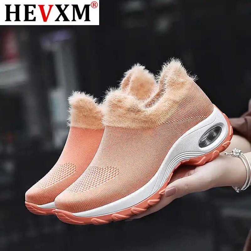 

Зимние Утепленные плюшевые бархатные ботинки, женские Теплые ботильоны на танкетке, женские зимние ботинки с мехом, женские ботинки, Размер...