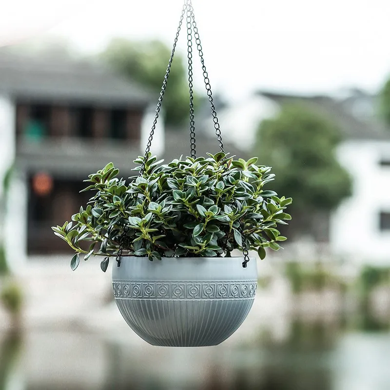 imitation rattan hanging basket flower pot chain basin economic hydroponic plants plant grow basin home garden decoration free global shipping
