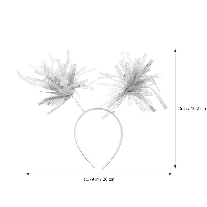 

6pcs Christmas Pom Pom Hairband Party Hair Hoop Antenna Headband (Silver)