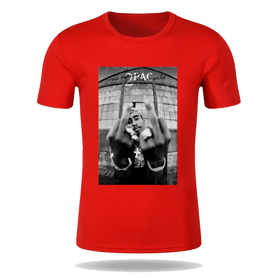 

Custom Summer Men Women Tupac 2pac Praying 5 Quick Dry T-shirt 100% Polyester Couple Style Round Neck Jogging T-Shirt