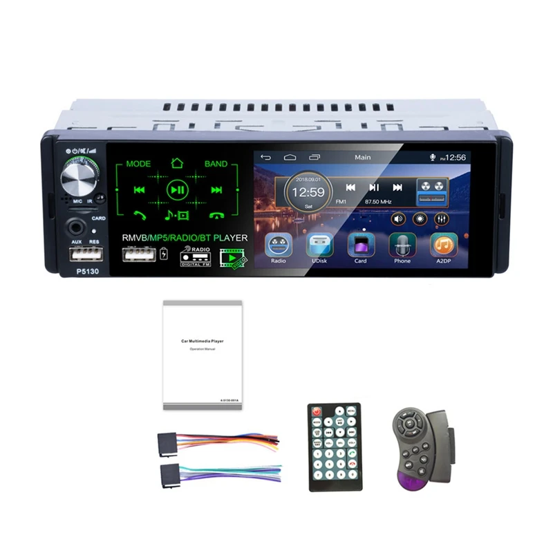 

Автомагнитола 1Din, 4,1 дюйма, мультимедийный MP5-плеер с поддержкой Bluetooth, Am/Fm/Rds