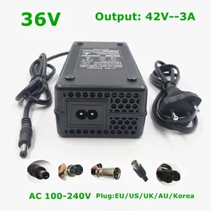 36v e bike li ion battery charger output 42v3a charger for electric bike lithium battey high quality strong with cooling fan free global shipping