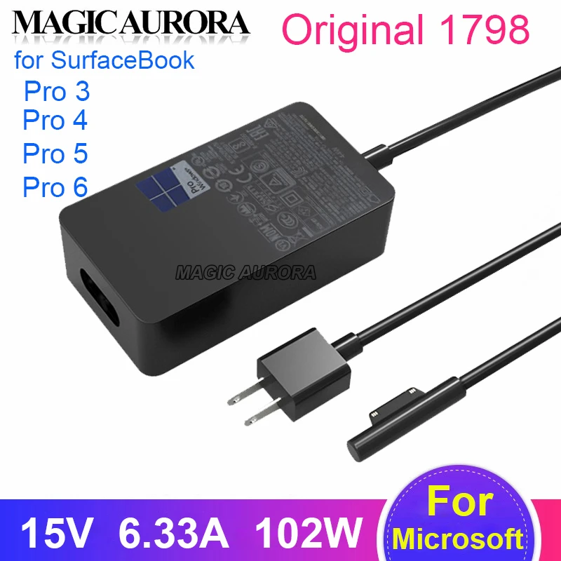 

Original 1798 For Microsoft Surface1/2 15V 6.33A 102W AC Adapter Fast Charger For Surface Pro 7 Pro 6 Pro 5 Pro 4 Pro 3 Laptop