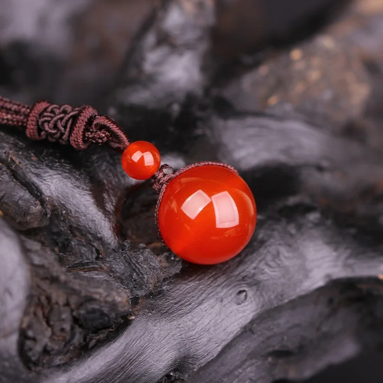 16mm Round Beads Natural Red Agate Necklace Pendants Crystal Gem Stones Jewelry Energy Lucky Gift For Women Men Carnelian Onyx | Украшения