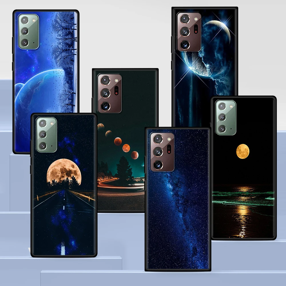 

Sky Space Planet Moon Stars Case for Samsung Galaxy S20 FE S21 Ultra S10 Lite S10e S9 S8 Plus S7 Edge A12 Black Soft Phone Cover