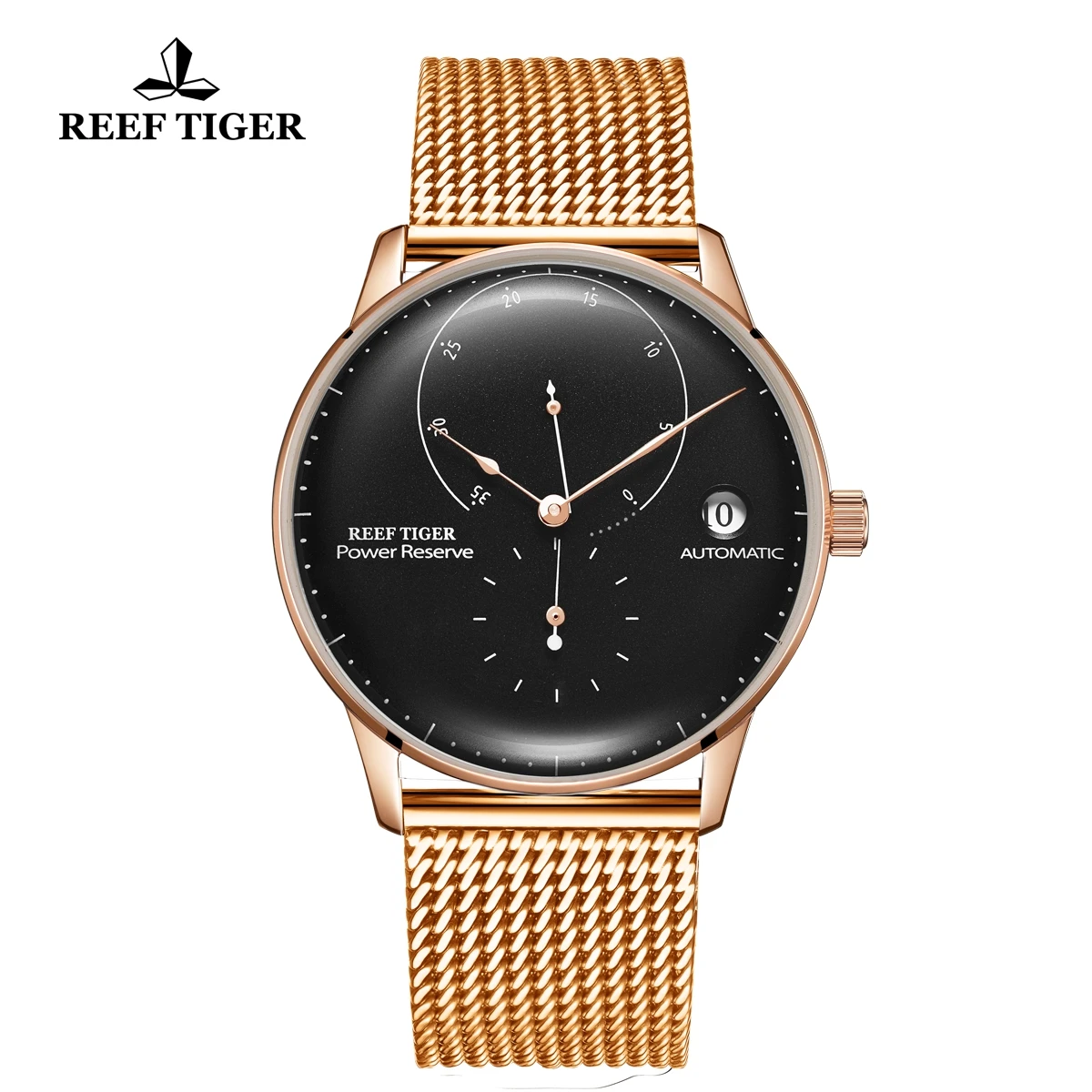 

2021 Reef Tiger/RT Top Brand Luxury Watches Men Black Dial Automatic Watches Waterproof Relogio Masculino RGA82B0-2-PLP